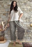 Rustic Nature Linen Blend Barrel Pant Washed Walnut